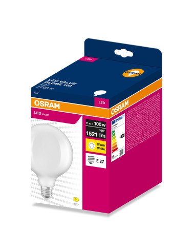 ŻARÓWKA LED VALUE RF GLOBE 125 100 11W 2700K ciepła biała 1521LM FIL FR E27 

