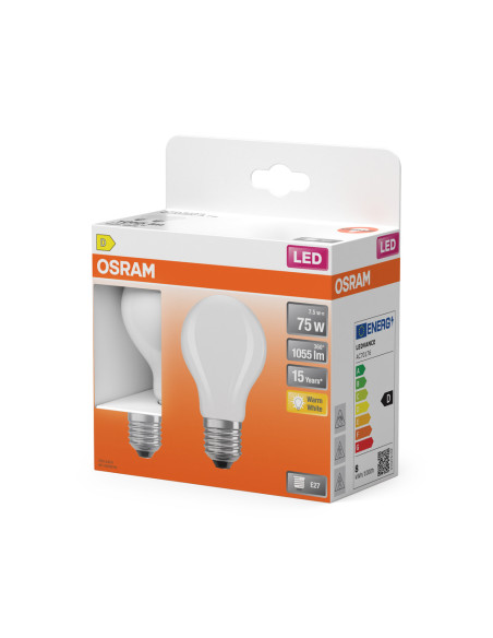 ŻARÓWKA LED STAR RF CLA75 2PAK 8W 2700K ciepła biała  1055LM FIL GL FR E27 