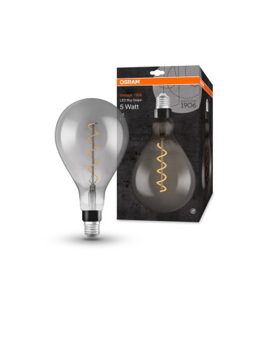 ŻARÓWKA LED 1906 VINTAGE LED CLA12 A160 5W/818 110LM FIL SMOKE E27 