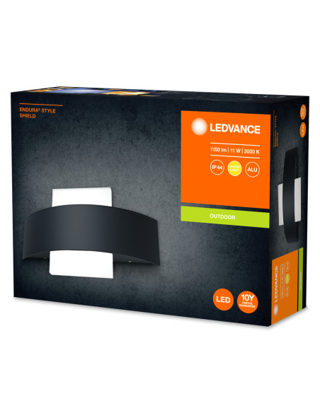 KINKIET ZEWNĘTRZNY ENDURA STYLE SHIELD SQ 11W 3000K 410LM DARK GRAY 