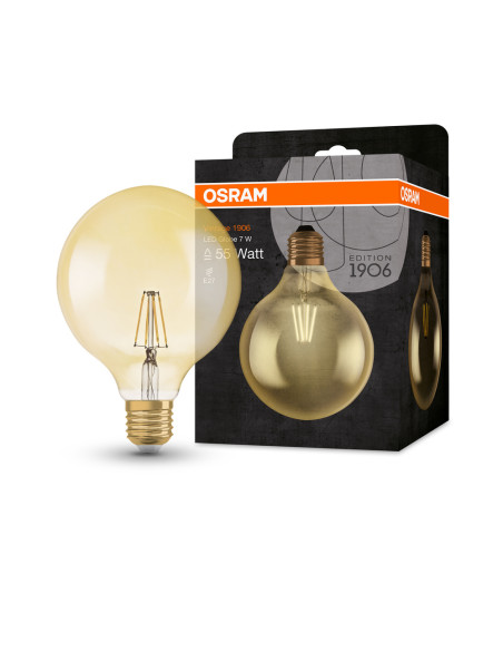 ŻARÓWKA LED 1906 VINTAGE LED GOLD GLOB125 7W/2400K 650LM E27 