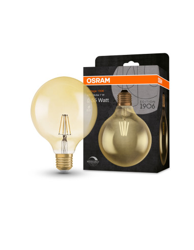 ŻARÓWKA LED 1906 VINTAGE LED GOLD55 GLOB125 DIM 7,5W/2500K 725LM E27 