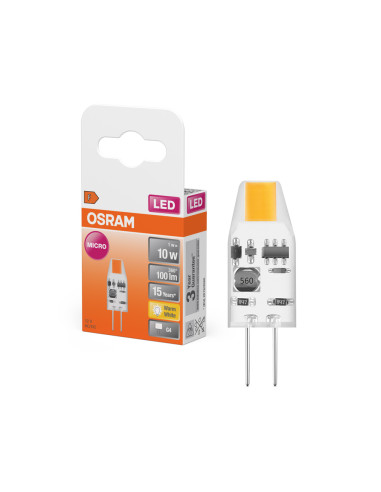 ŻARÓWKA LED STAR PIN10 MICRO 1W 2700K ciepła biała  100LM 12V G4 