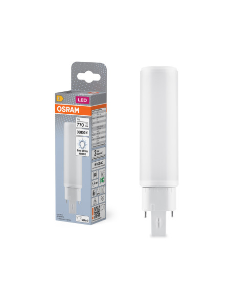 ŚWIETLÓWKA LED DULUX D/E 18LED 7W 4000K neutralna biała  HF G24Q-2 770LM 