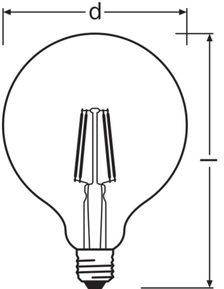 ŻARÓWKA LED STAR RF CL G125 40 4W 2700K ciepła biała  FIL E27 470LM