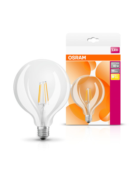 ŻARÓWKA LED STAR RF CL G125 40 4W 2700K ciepła biała  FIL E27 470LM