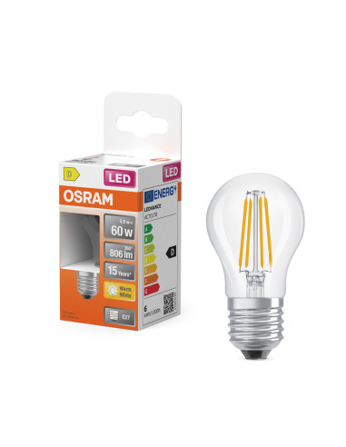 ŻARÓWKA LED STAR RF CLP60 6W 2700K ciepła biała  E27 FIL 806LM 