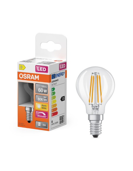 ŻARÓWKA LED SUPERSTAR RF CLP60 DIM 5.9W 2700K ciepła biała  E14 FIL 806LM 