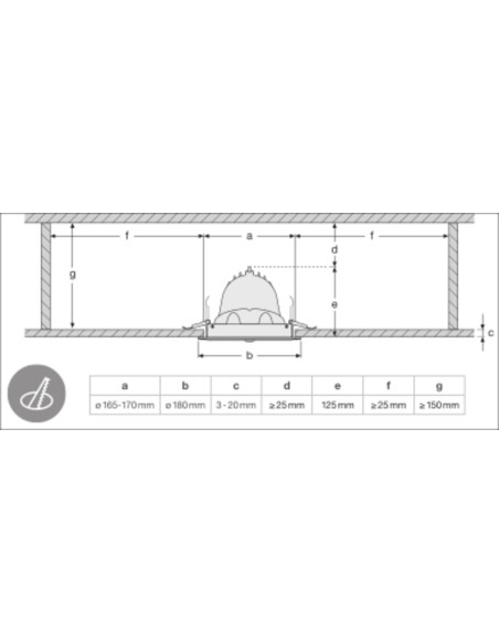 OPRAWA SPOT VARIO DN170 35W/4000K 24DEG WT 