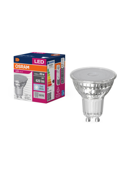 ŻARÓWKA LED VALUE PAR16 80 6,9W 4000K neutralna biała  575LM 120° GU10 GLASS 