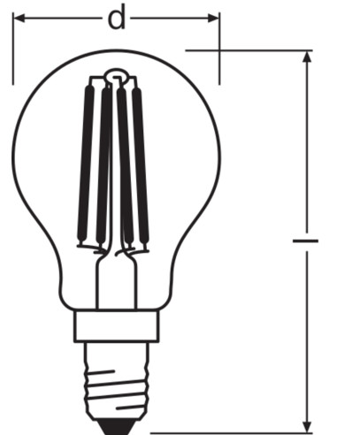 ŻARÓWKA LED VALUE RF CLP40 4W 2700K ciepła biała  470LM FIL E14 
