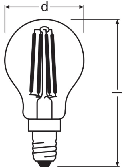 ŻARÓWKA LED VALUE RF CLP40 4W 2700K ciepła biała  470LM FIL E14 