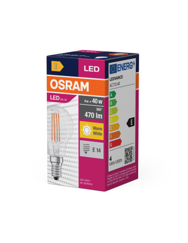 ŻARÓWKA LED VALUE RF CLP40 4W 2700K ciepła biała  470LM FIL E14 