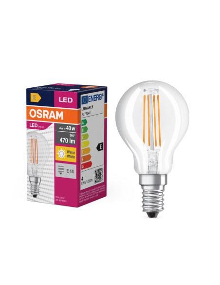 ŻARÓWKA LED VALUE RF CLP40 4W 2700K ciepła biała  470LM FIL E14 