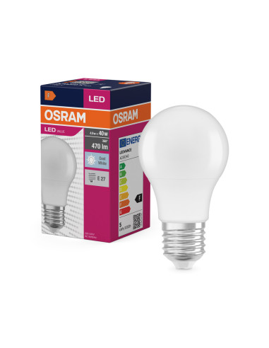 ŻARÓWKA LED VALUE CLA40 4.9W 4000K neutralna biała  470LM 230V FR E27 