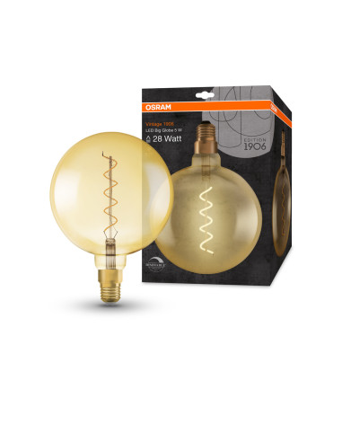 ŻARÓWKA LED 1906 VINTAGE LED GOLD GLOB200 DIM 5W/2000K 300LM E27 