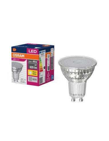 ŻARÓWKA LED VALUE PAR16 80 6,9W 3000K ciepła biała  620LM 120° GU10 GLASS 