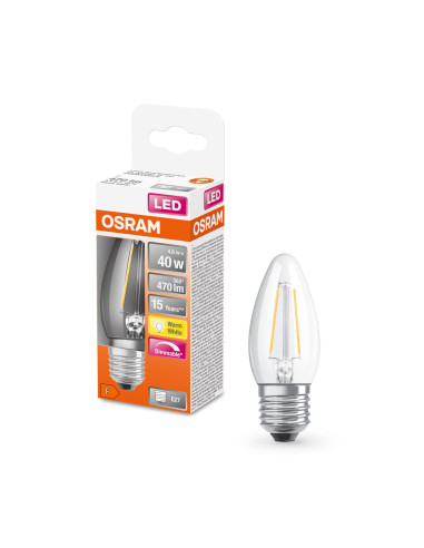 ŻARÓWKA LED SUPERSTAR RF CLB40 DIM 4,8W 2700K ciepła biała E27 470LM FIL 