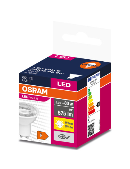 ŻARÓWKA LED LVPAR16 80 6,9W 2700K ciepła biała  575LM 60° GU10 EUE 