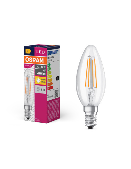 ŻARÓWKA LED VALUE RF CLB40 4W 2700K ciepła biała  470LM FIL E14 