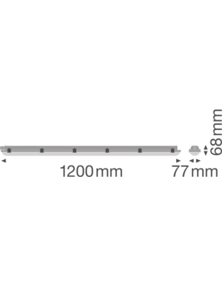 OPRAWA HERMETYCZNA DAMP PROOF VALUE 1200 40W/4000 4800LM IP65 