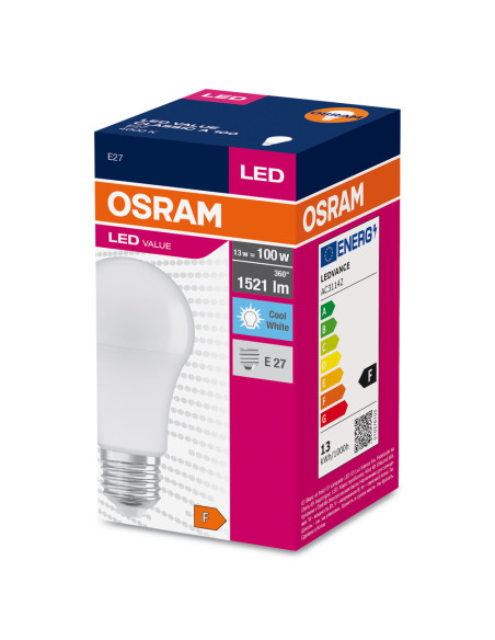 ŻARÓWKA LED VALUE CLA100 13W 4000K neutralna biała  1521LM 230V FR E27 