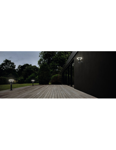 SŁUPEK OGRODOWY SOLAR ENDURA STYLE 2CIRCLE 40CM SENSOR 6W 400LM BK