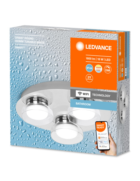 OPRAWA SMART WIFI ORBIS WALL ROUND 300 IP44 18W 1800LM 3000K...6500K TW CR ŁAZIENKOWA 