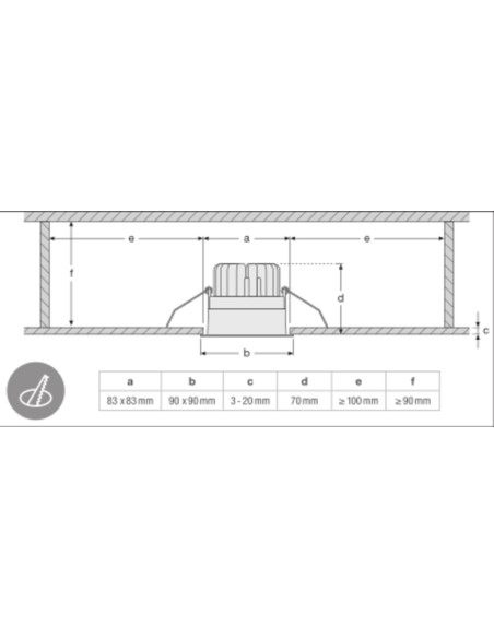 OPRAWA SPOT SQUARE DK ADJ 8W/3000K FL BL 