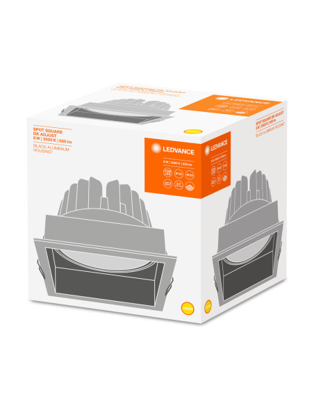OPRAWA SPOT SQUARE DK ADJ 8W/3000K FL BL 