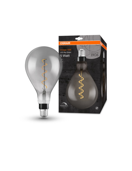 ŻARÓWKA LED 1906 VINTAGE LED CLA12 DIM A160 4W/818 110LM BIG GRAPE FIL SMOKE E27 