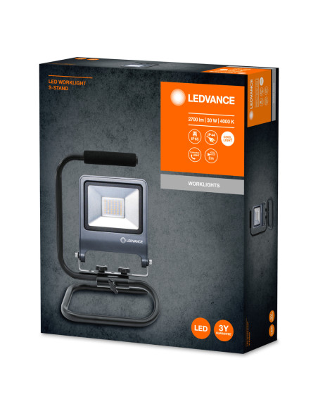 NAŚWIETLACZ LED WORKLIGHT 30W 4000K neutralna biała  2700LM S-STAND PRZENOŚNY 