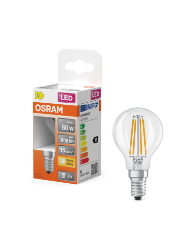 ŻARÓWKA LED STAR RF CLP60 5,5W 2700K ciepła biała  E14 FIL 806LM 