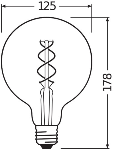 ŻARÓWKA LED 1906 VINTAGE LED GLOBE GOLD SPIRAL 4.5W/820 FIL E27 