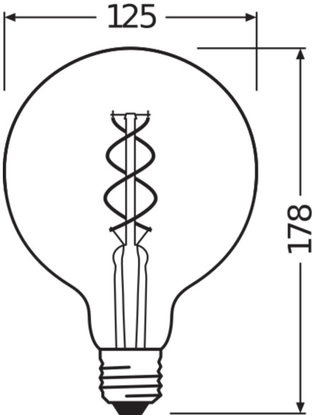 ŻARÓWKA LED 1906 VINTAGE LED GLOBE GOLD SPIRAL 4.5W/820 FIL E27 