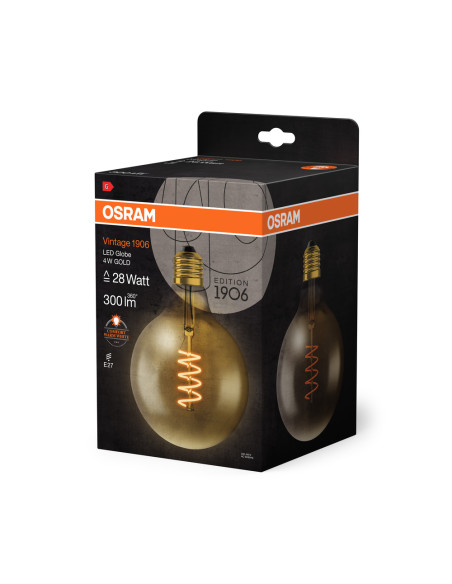 ŻARÓWKA LED 1906 VINTAGE LED GLOBE GOLD SPIRAL 4.5W/820 FIL E27 