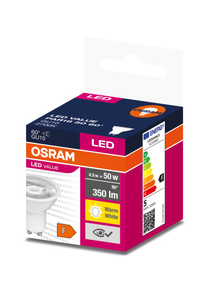 ŻARÓWKA LED LVPAR16 50 4.5W 2700K ciepła biała  350LM 60° GU10 EUE 