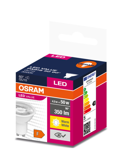 ŻARÓWKA LED LVPAR16 50 5W 3000K ciepła biała  350LM 60° GU10 EUE 