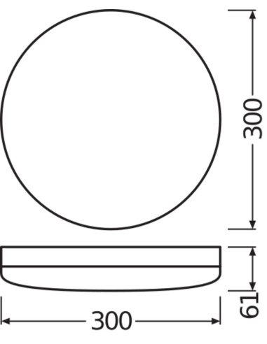 PLAFON SURFACE COMPACT 300 24W/3000K IK10 IP65 