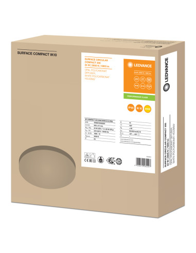 PLAFON SURFACE COMPACT 300 24W/3000K IK10 IP65 