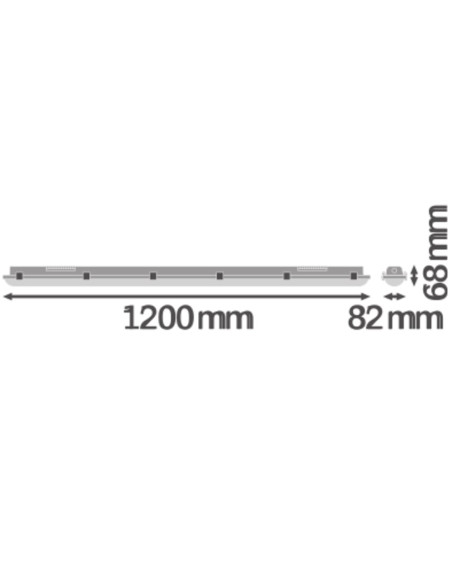OPRAWA HERMETYCZNA DAMP PROOF 1200 18W 4000K neutralna biała  2400LM IP65 GY 