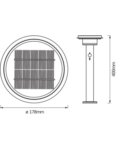 SŁUPEK OGRODOWY SOLAR ENDURA STYLE 2CIRCLE 40CM SENSOR 6W 400LM