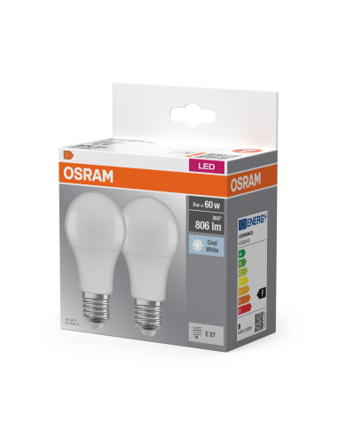  ŻARÓWKA LED  2-PAK LED BASE CLA60 8,5W 4000K neutralna biała E27 FR FS2 