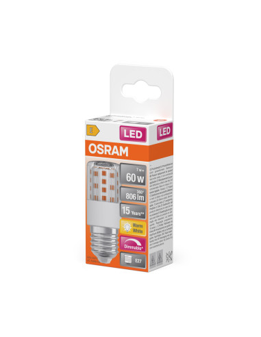 ŻARÓWKA LED SPECIAL T SLIM60 DIM 7,3W 2700K ciepła biała  806LM 230V E27 