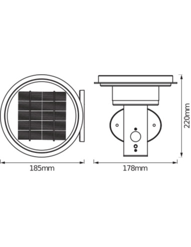 KINKIET ZEWNĘTRZNY SOLAR ENDURA STYLE 2CIRCLE WALL SENSOR 6W 400LM STALOWY 