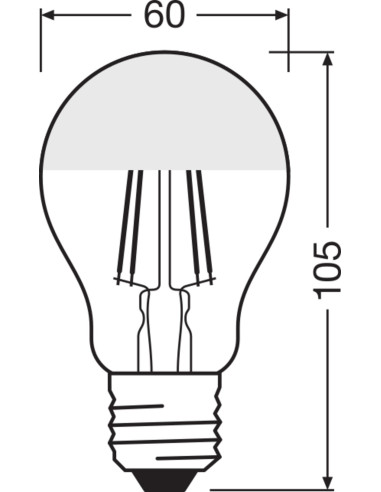 ŻARÓWKA LED STAR RF CLA50 MIRROR GOLD 7W 2700K ciepła biała  E27 FIL 650LM 