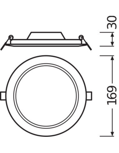 DOWNLIGHT DL SLIM DN155 12W/3000K WT IP20 