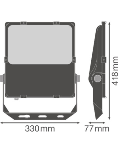 NAŚWIETLACZ FLOOD PFM ASYM 100W/3000K 45X140 11800LM BK 