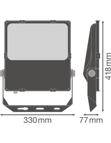 NAŚWIETLACZ FLOOD PFM ASYM 100W/3000K 45X140 11800LM BK 