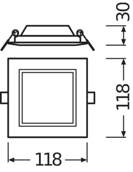 DOWNLIGHT DL SLIM SQ105 6W/3000K WT IP20 